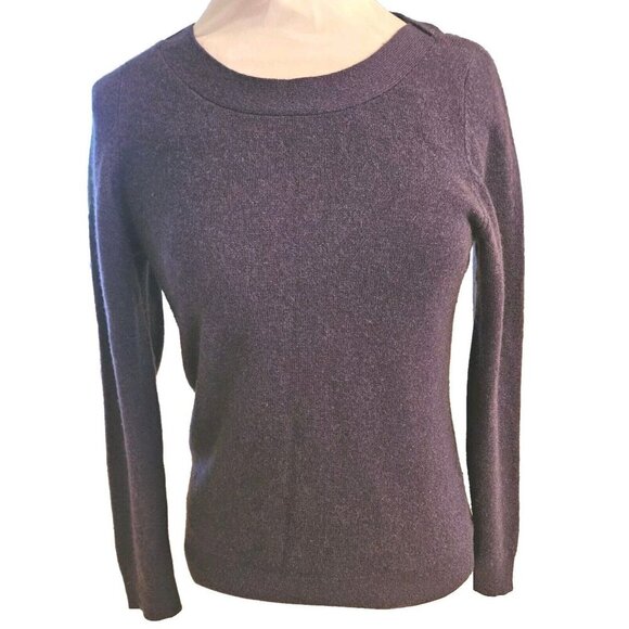 100% Cashmere Elena Solano Womens Medium Rich Purple Crew Neck Sweater - Picture 1 of 5